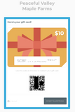 Peaceful Valley Maple Farms Online-Store DIGITAL GIFT CARD - Peaceful Valley Maple Farms